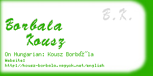 borbala kousz business card